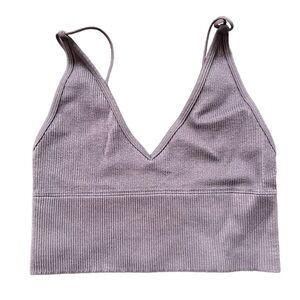 Hollister Gilly Hicks‎ Ribbed Seamless Strappy Purple Ribbed Bralette - XS